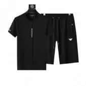 2021 armani agasalho manche courte homme crew neck logo t-shirt shorts noir